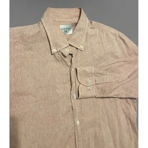 Ledbury Men's Business Casual Long Sleeve Shirt Linen Blend Tailored Fit Size 17